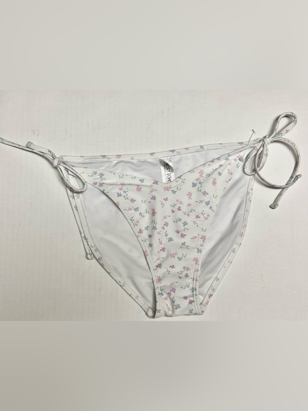 Ivory Rose Floral Tie-Side Bikini Bottom